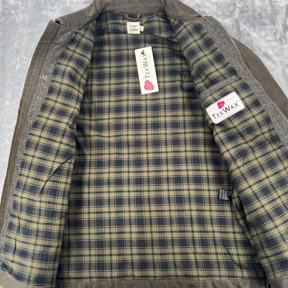 Flint and Tinder Hudson Jacket XL Olive Waxed Cotton British Millerain Tekwax - Picture 7 of 11